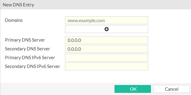 Create or edit a DNS entry | FortiProxy 7.2.8 | Fortinet Document Library