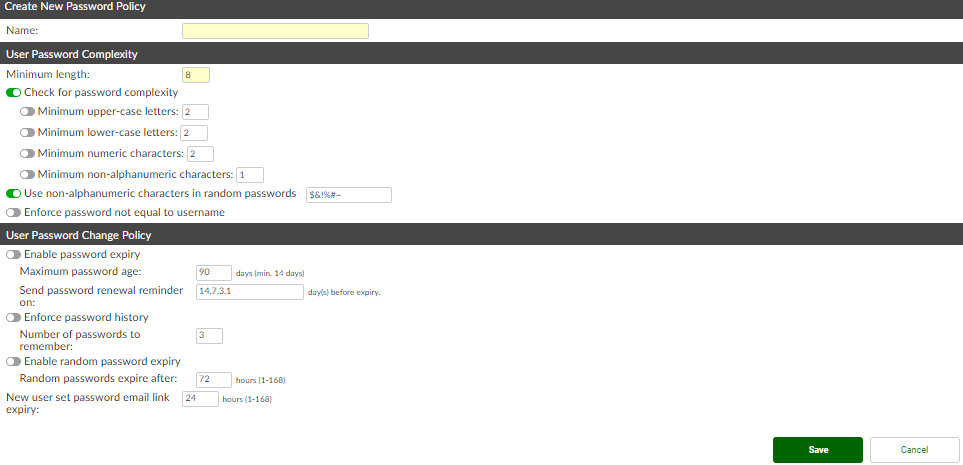 Passwords | FortiAuthenticator 6.5.4 | Fortinet Document Library