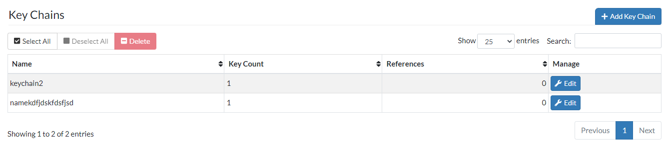 Key chains | FortiSwitch 7.6.3 | Fortinet Document Library