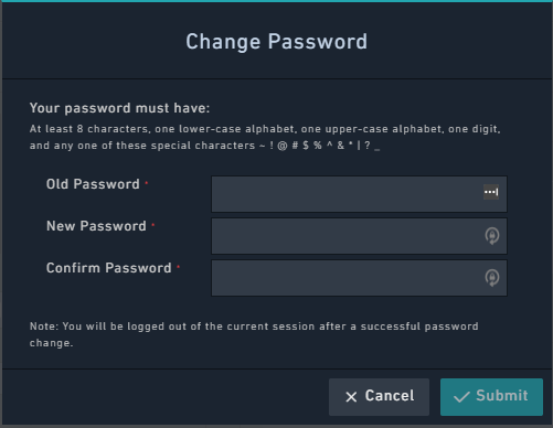 Change Password Dialog