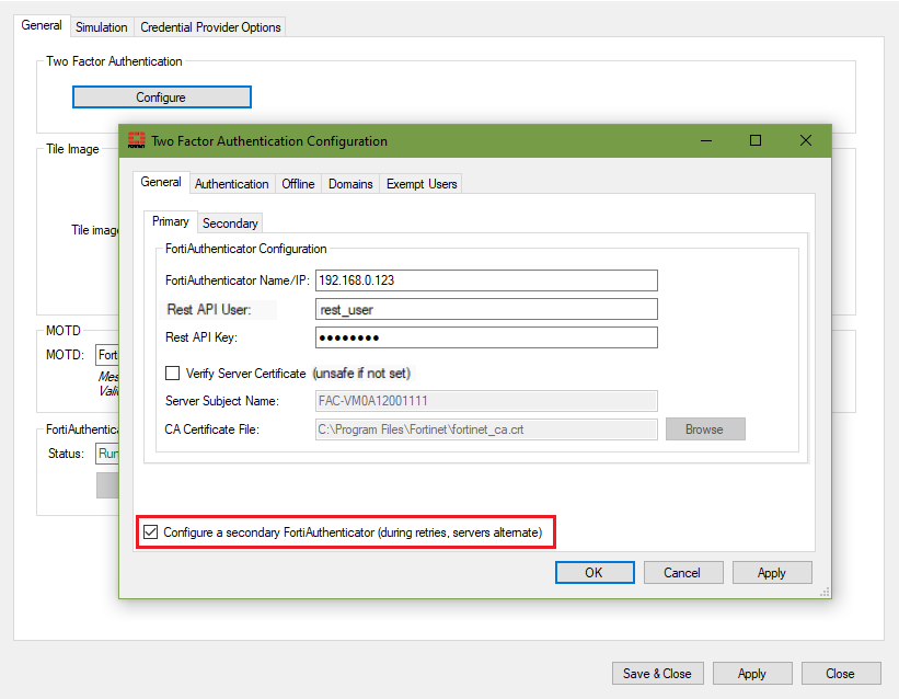 Optional configuration settings | FortiAuthenticator 6.6.0 | Fortinet ...