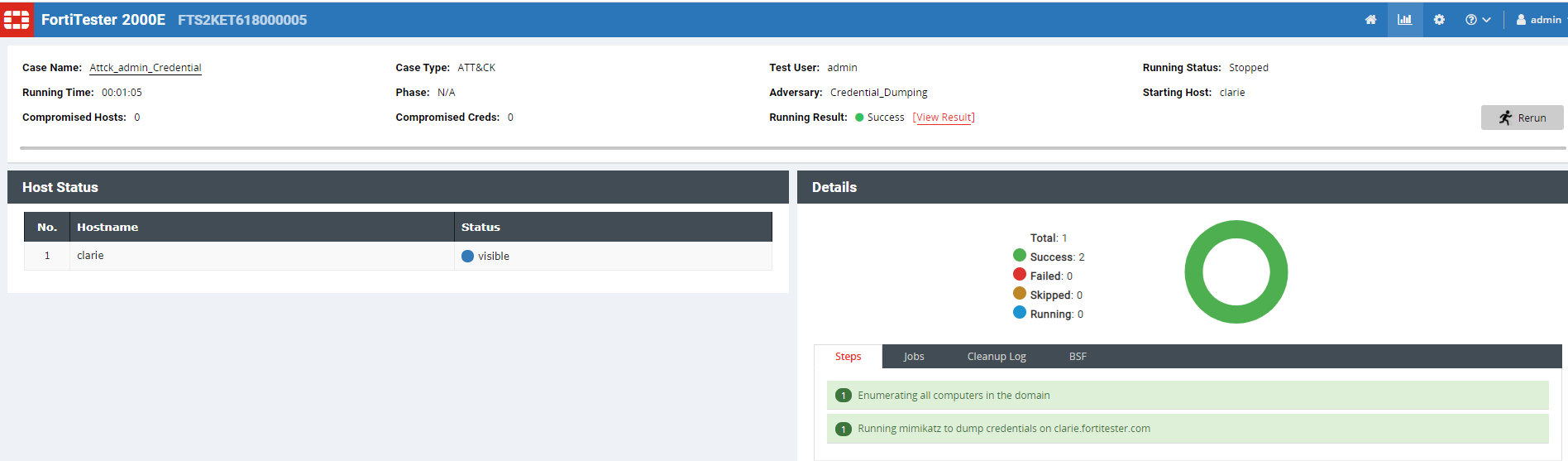 Viewing v6 ATT&CK cases | FortiTester 7.2.0 | Fortinet Document Library
