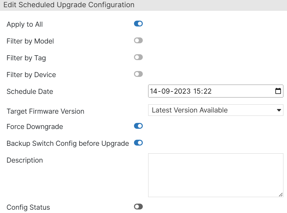 Editing a scheduled upgrade | FortiLAN Cloud 23.4.0 | Fortinet Document ...