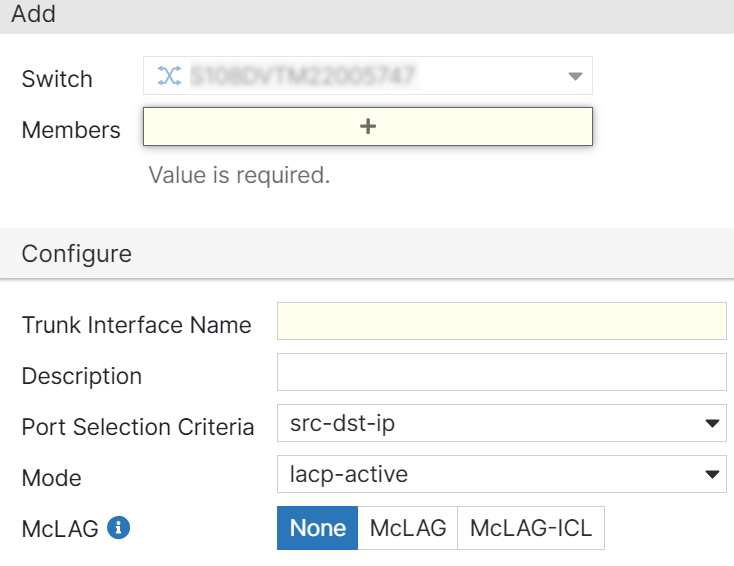 Creating a trunk | FortiLAN Cloud 23.4.0 | Fortinet Document Library