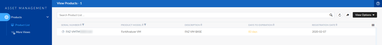 Account views | FortiCloud Services 24.3.a | Fortinet Document Library