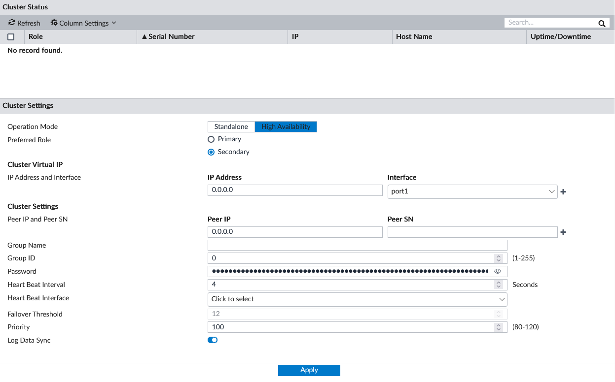 Configuring HA options | FortiAnalyzer 7.0.11 | Fortinet Document Library