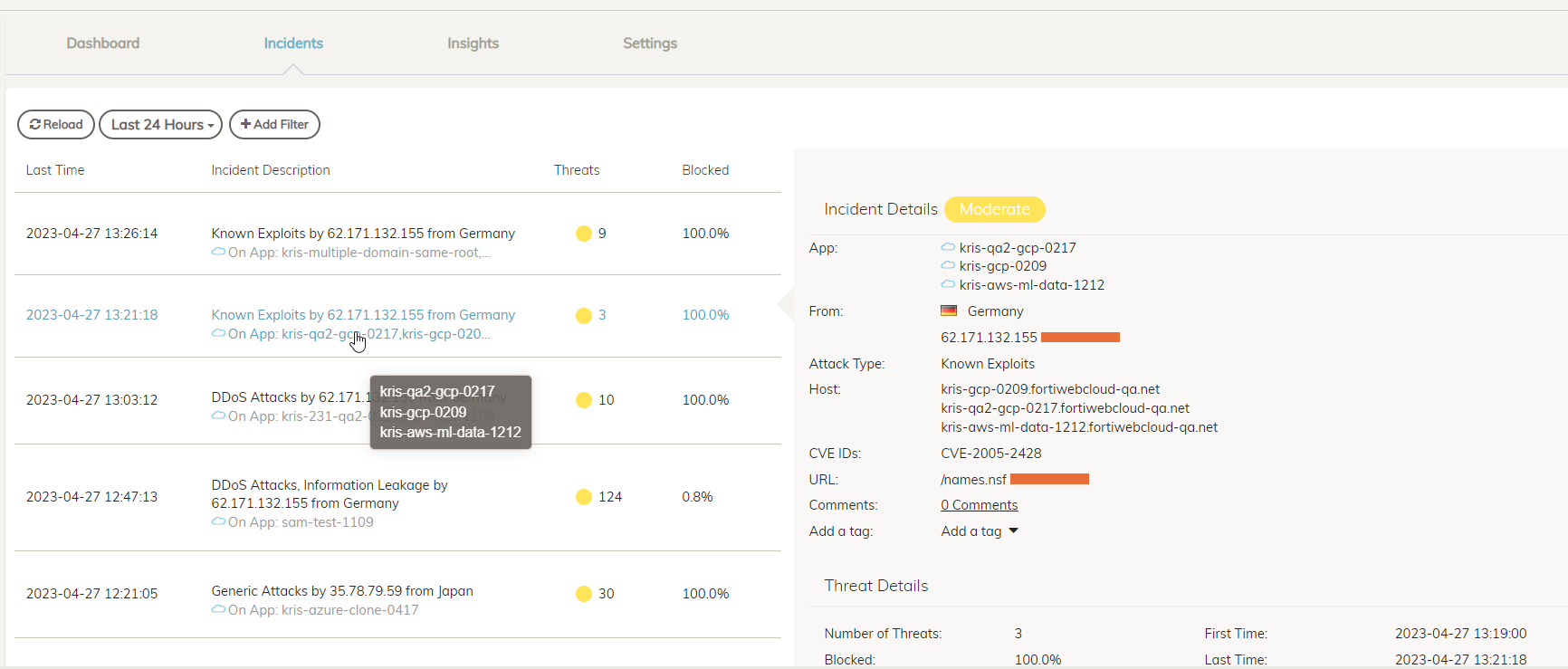 Analyzing attack logs in FortiWeb Cloud Threat Analytics | FortiWeb 7.6 ...