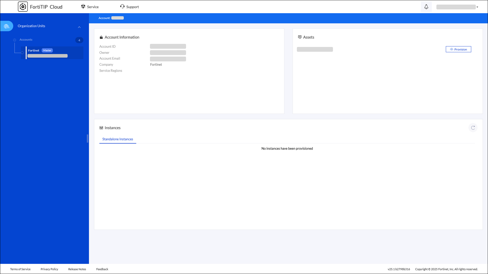Account Information page