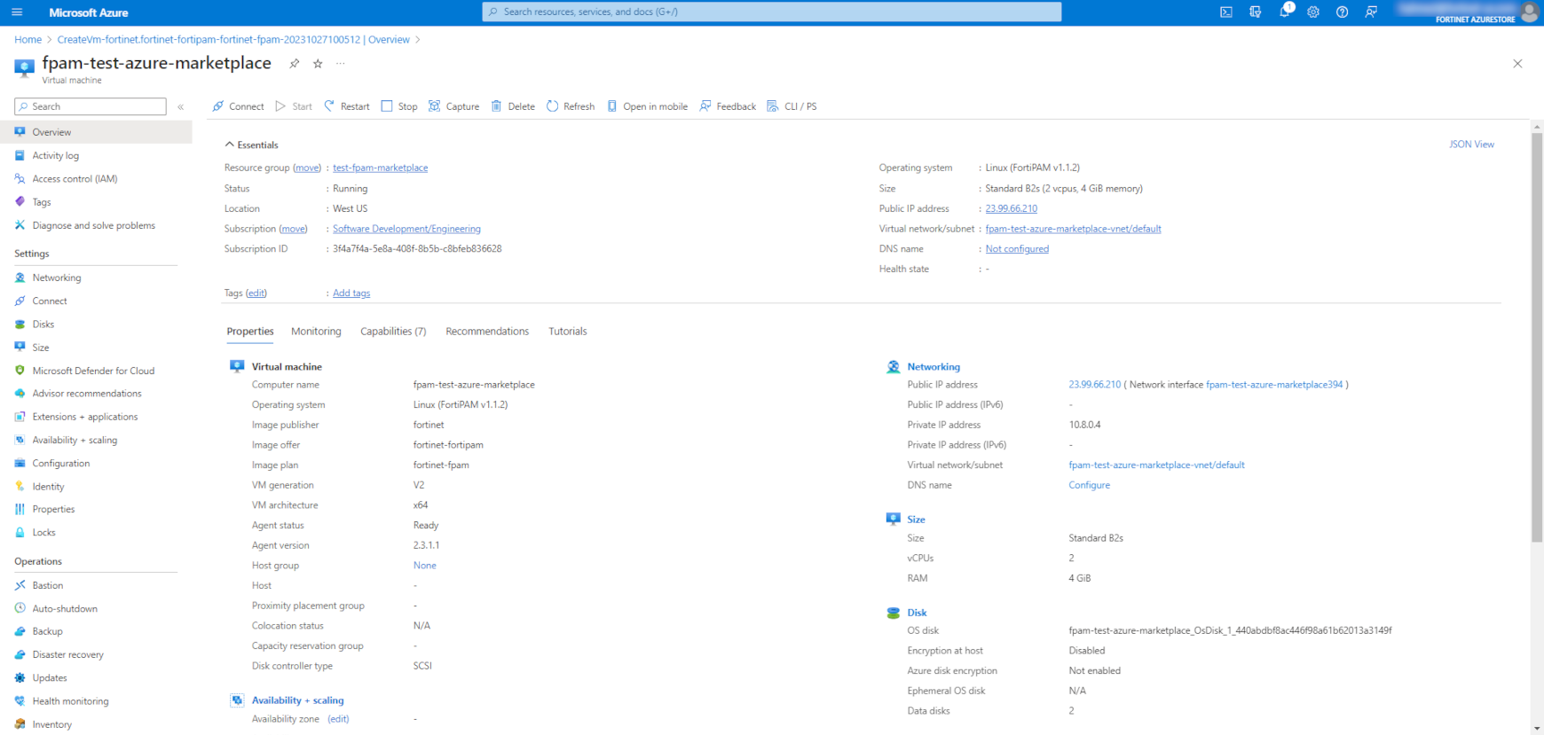 Deploying FortiPAM-VM from the Azure Marketplace | FortiPAM Public ...