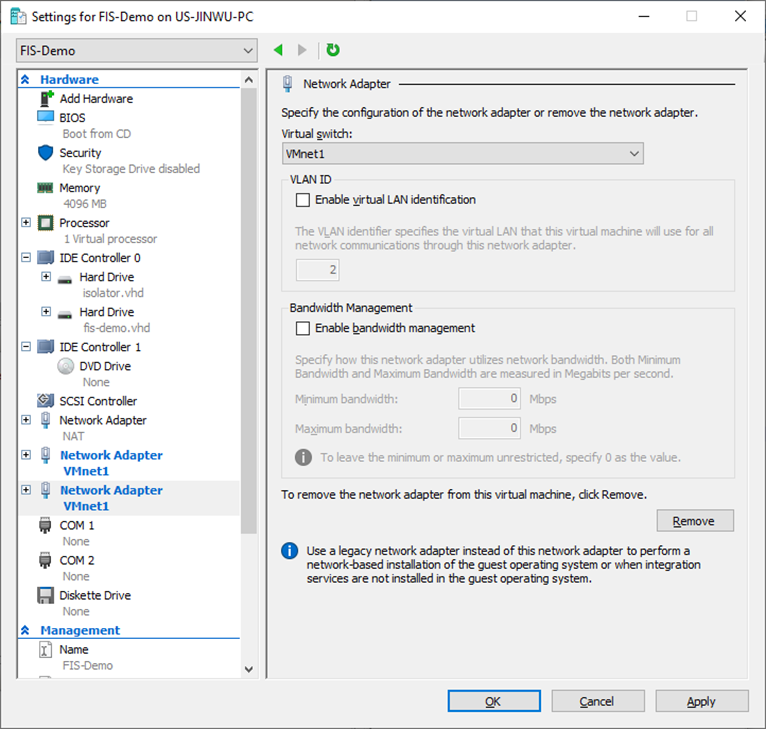 Installing FortiIsolator VM for Microsoft HyperV FortiIsolator 2.4.0
