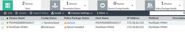 Checking managed devices | FortiManager 6.4.13 | Fortinet Document Library