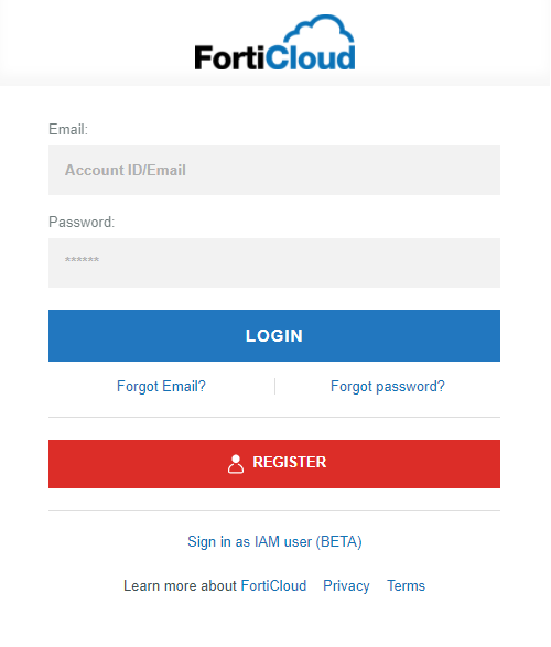 Accounts and users FortiGate Cloud 23.2.0
