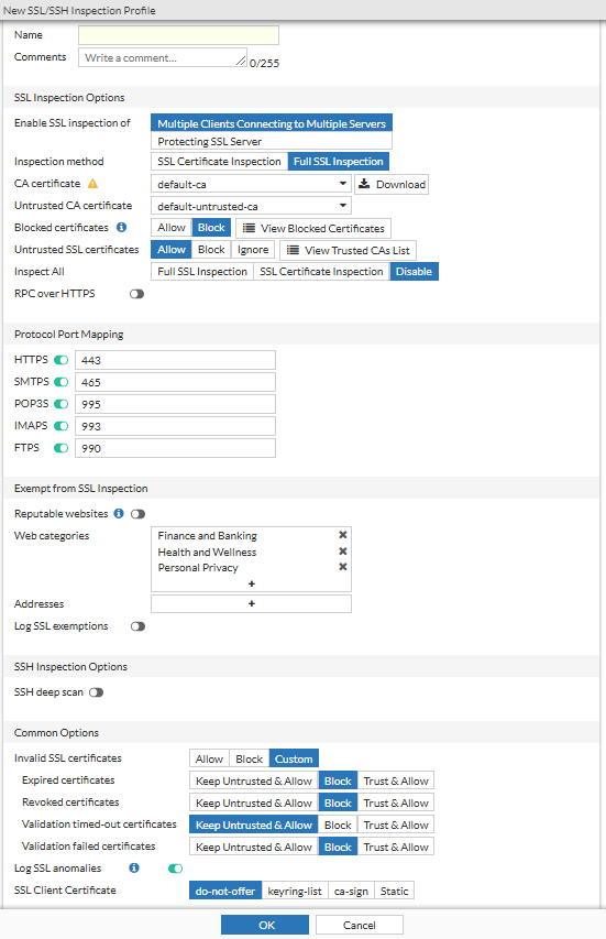 Ssl Outbound Inspection Example Create or edit an SSL/SSH inspection profile | FortiProxy 7.6.3 ...