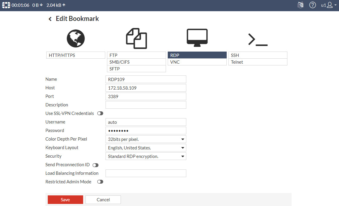Disable the clipboard in SSL VPN web mode RDP connections FortiGate