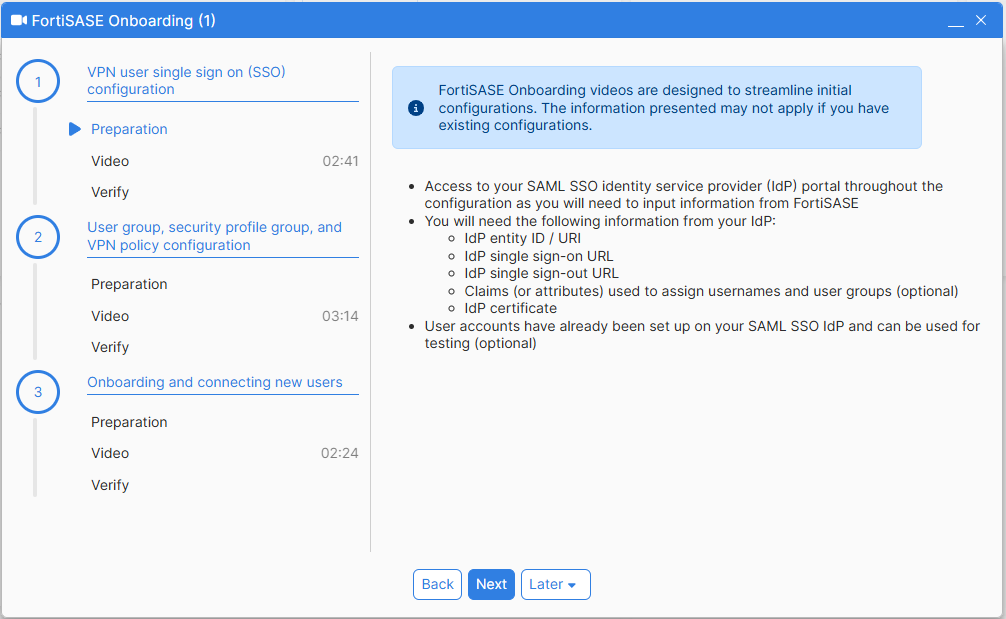 Embedded onboarding guide | FortiSASE | Fortinet Document Library