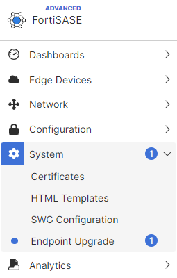 Endpoint upgrade | FortiSASE | Fortinet Document Library