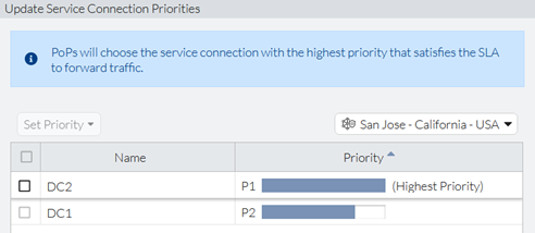 Updating service connection priorities | FortiSASE 23.3.25 | Fortinet ...