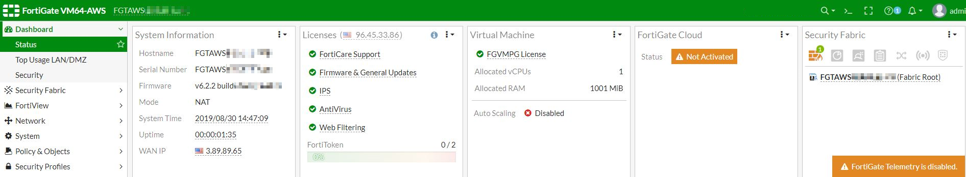 fortigate vm license pool