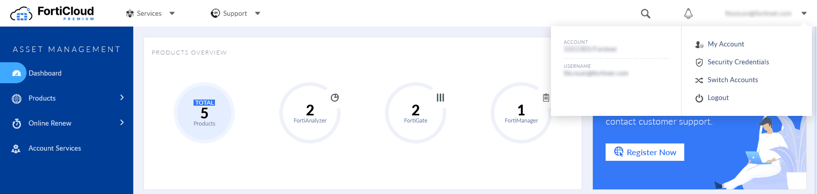 Adding a secondary account | FortiManager Cloud 7.4.3 | Fortinet ...