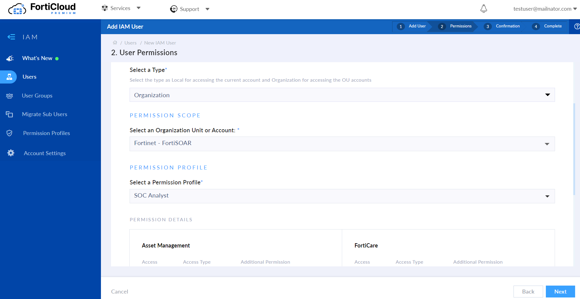 Assigning the IAM user appropriate permissions