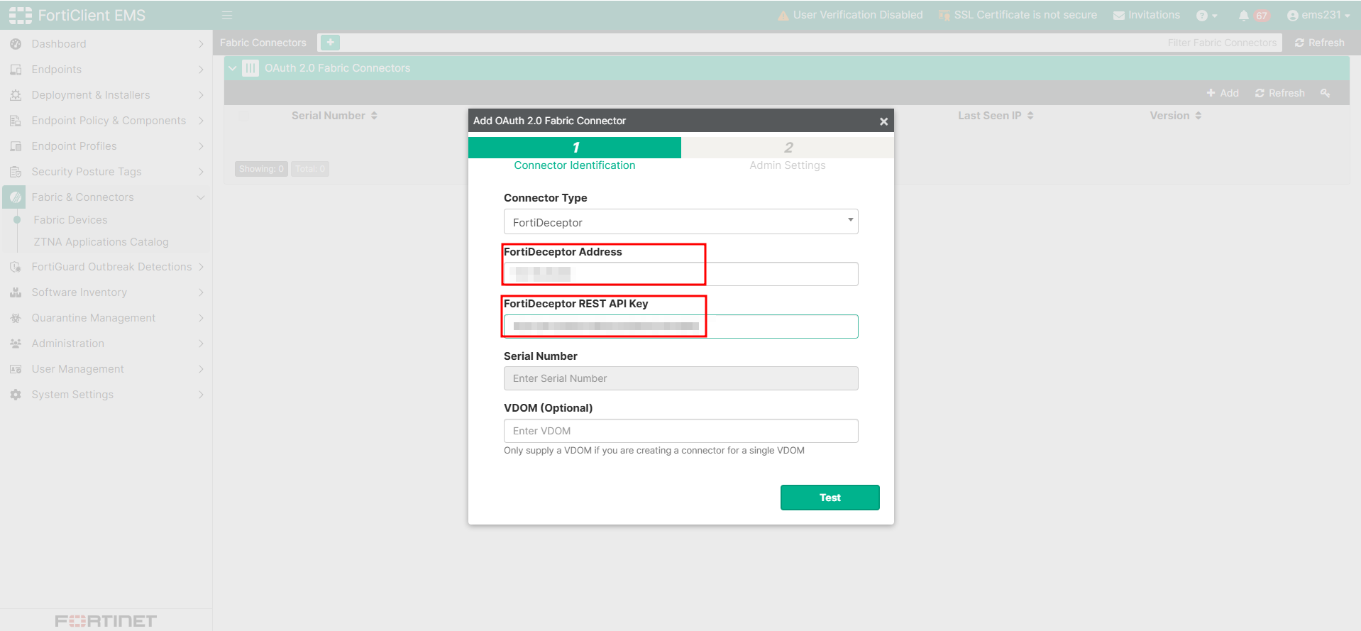 Fortideceptor Integrate FortiDeceptor Token with EMS | FortiDeceptor 6.1.0 | Fortinet ...