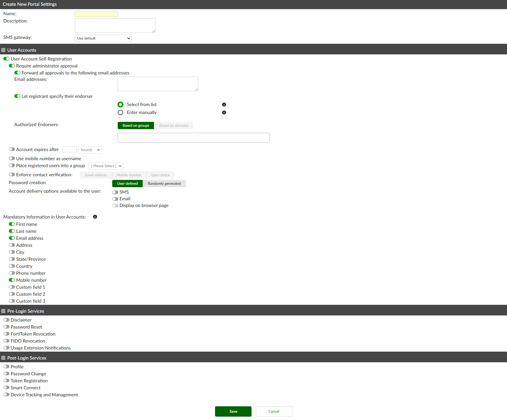 Portals | FortiAuthenticator 6.6.6 | Fortinet Document Library
