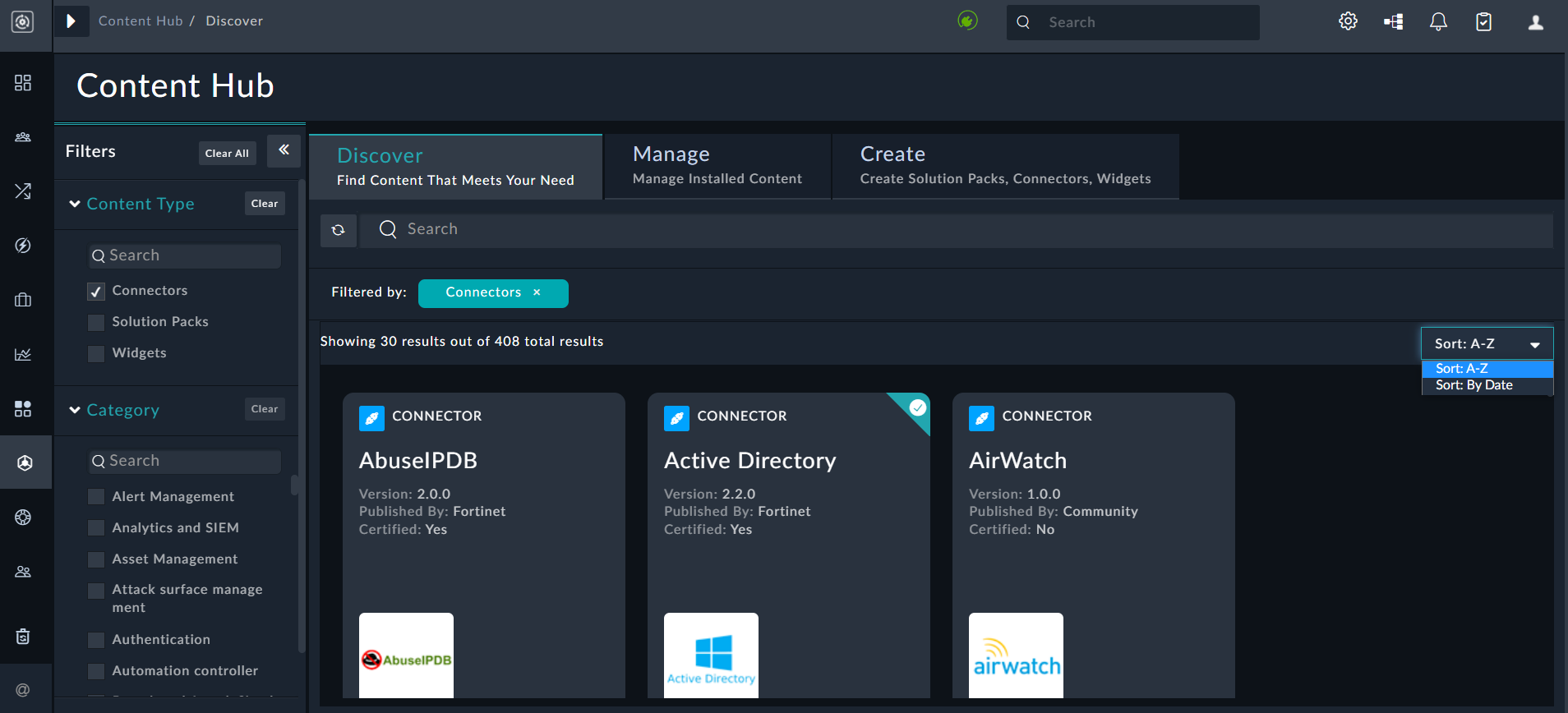 Market Place > Filtered by Connectors