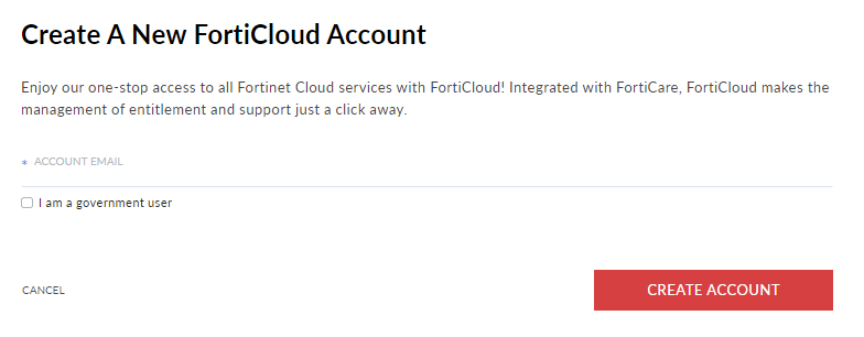 Creating a FortiCloud account | FortiCloud Services 25.1.0 | Fortinet ...