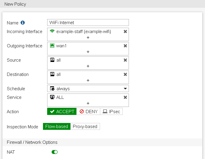 Creating the security policy | FortiAuthenticator 6.0.0 | Fortinet ...