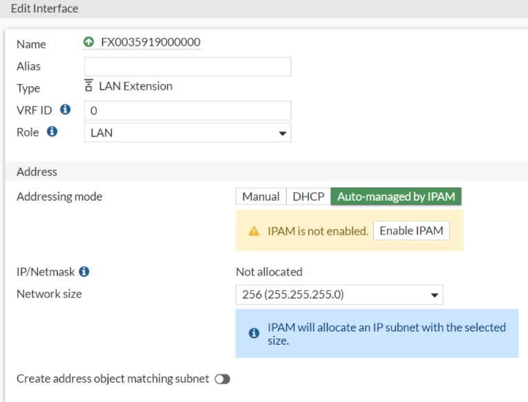 IPAM in FortiExtender LAN extension mode | FortiExtender 7.6.2 ...