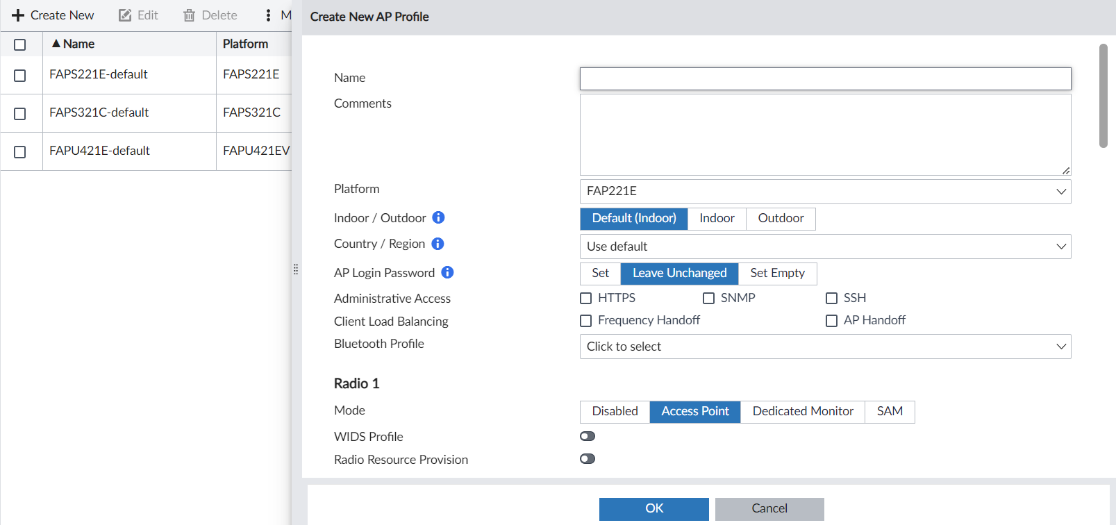 FortiAP profiles | FortiManager 7.2.8 | Fortinet Document Library