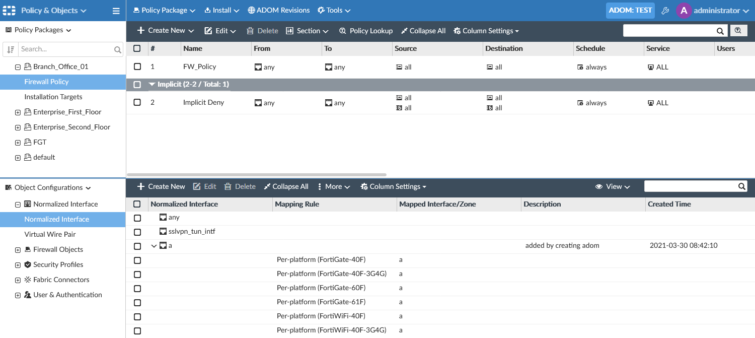 Feature visibility | FortiManager 7.2.8 | Fortinet Document Library