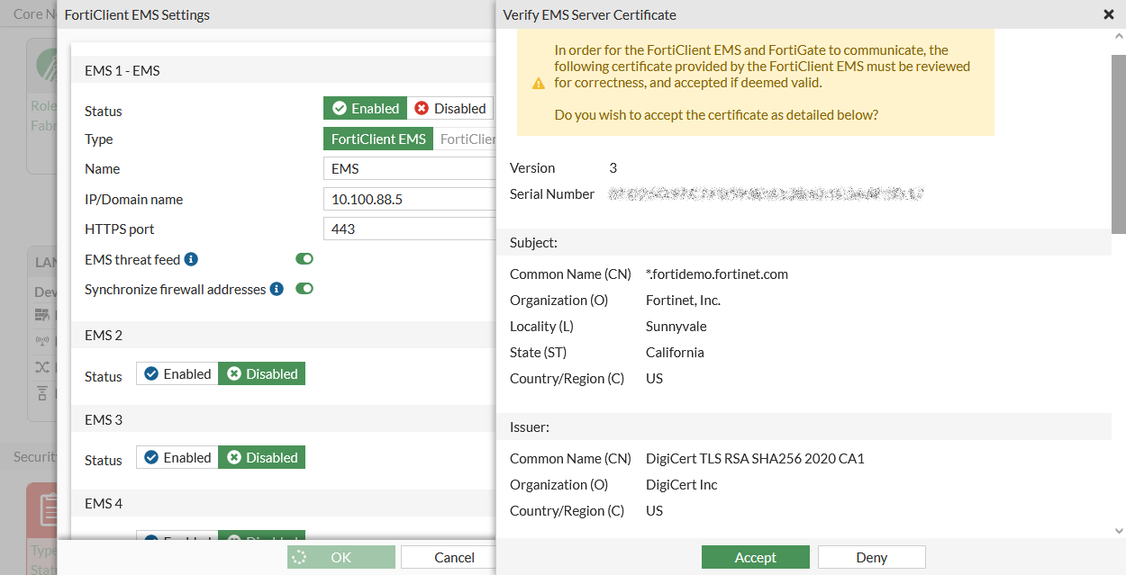 Configuring FortiClient EMS FortiGate / FortiOS 7.4.4