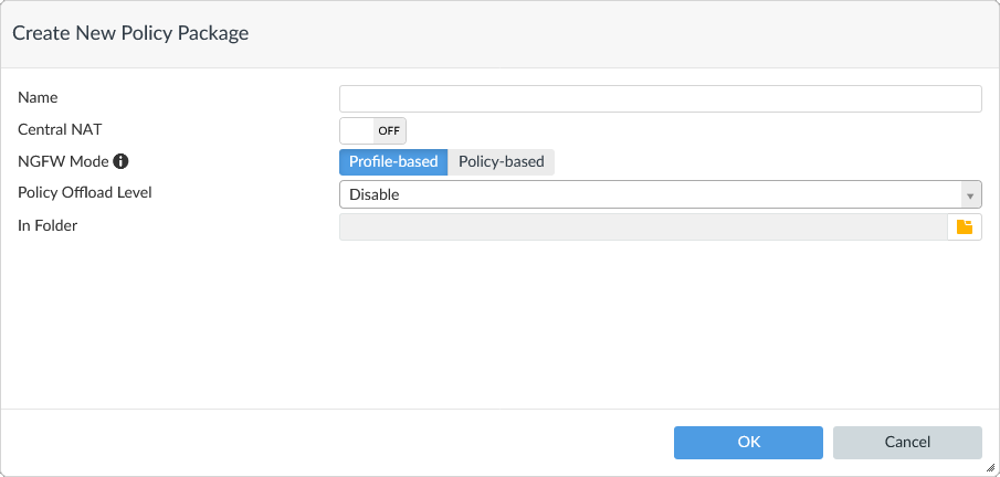 Create new policy packages | FortiManager 7.0.9 | Fortinet Document Library