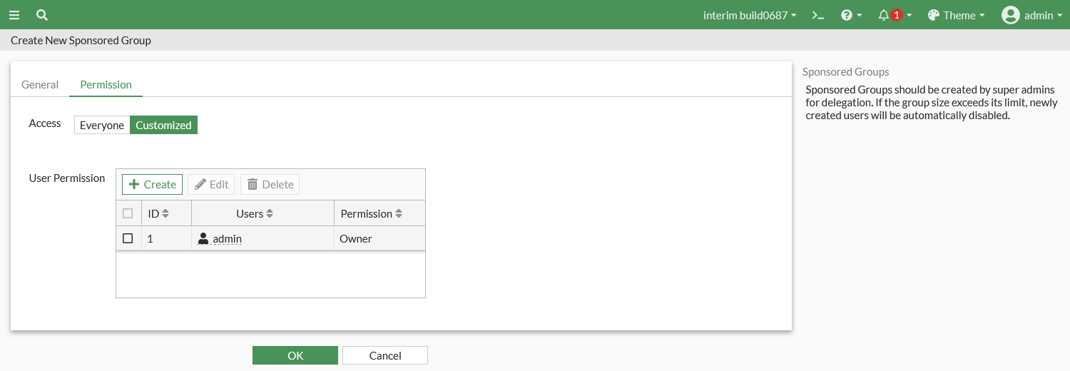Sponsored groups | FortiPAM 1.5.0 | Fortinet Document Library