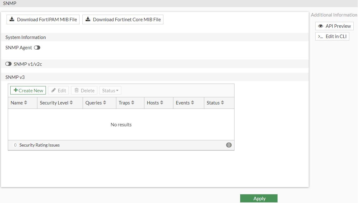 SNMP | FortiPAM 1.5.0 | Fortinet Document Library