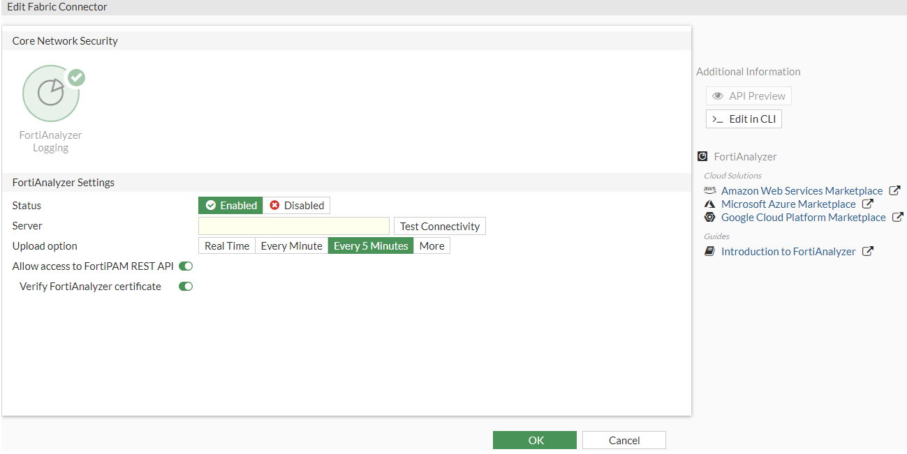 FortiAnalyzer logging | FortiPAM 1.5.0 | Fortinet Document Library
