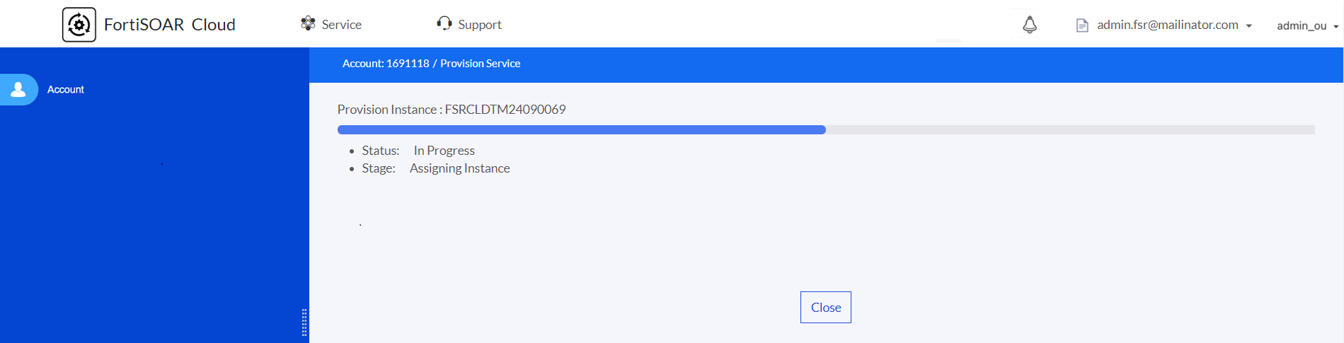 FortiSOAR Cloud provision