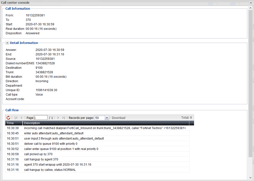 Recent Calls | FortiVoice 7.0.1 | Fortinet Document Library
