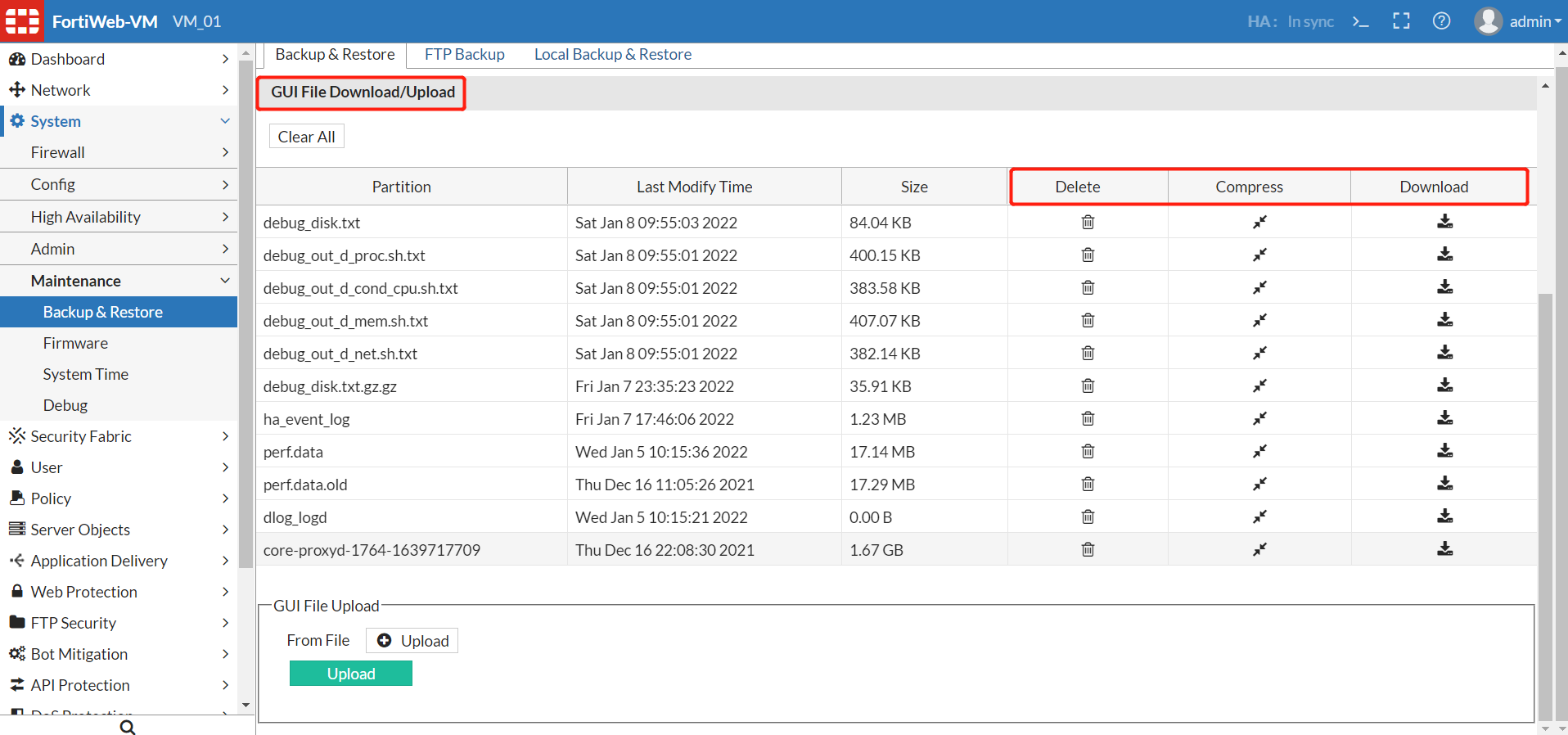 Customizing and downloading debug logs | FortiWeb 7.2.3 | Fortinet ...