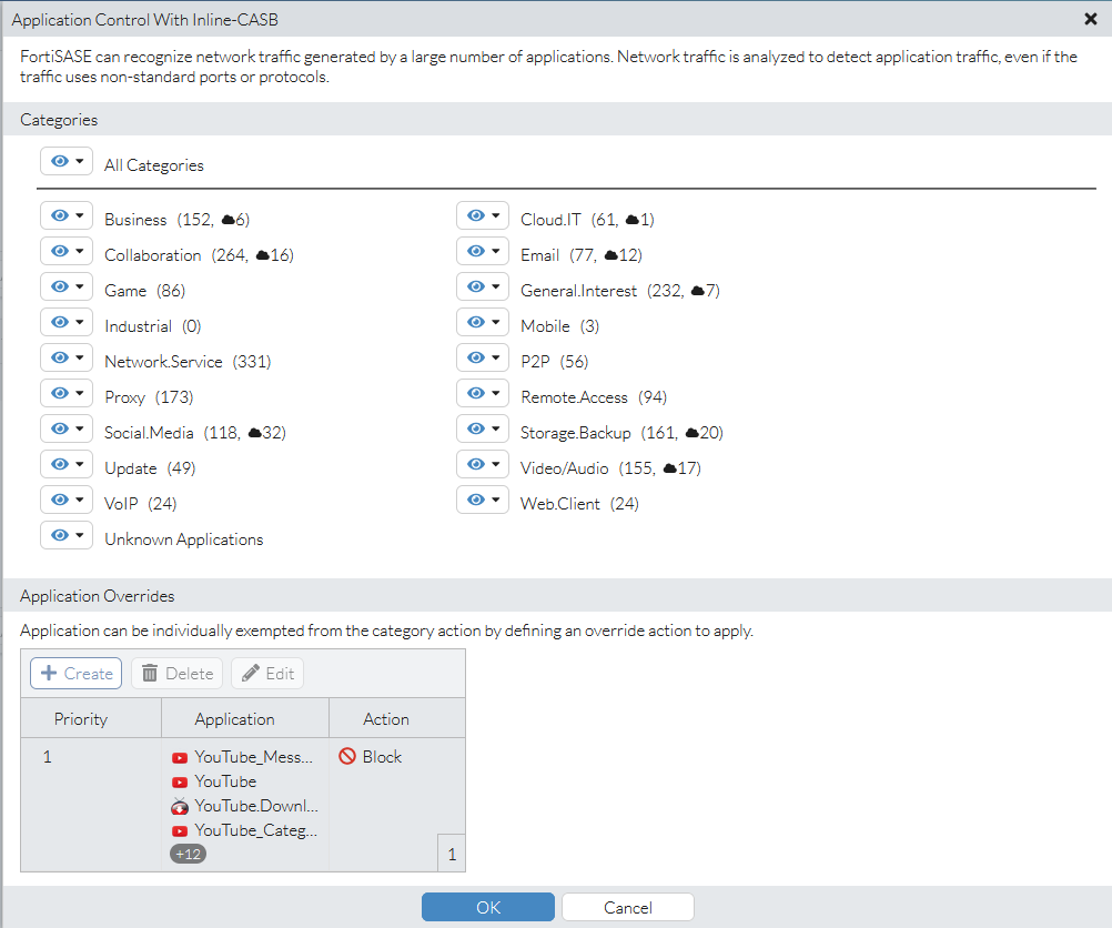 Configuring Application Control | FortiSASE 23.2.32