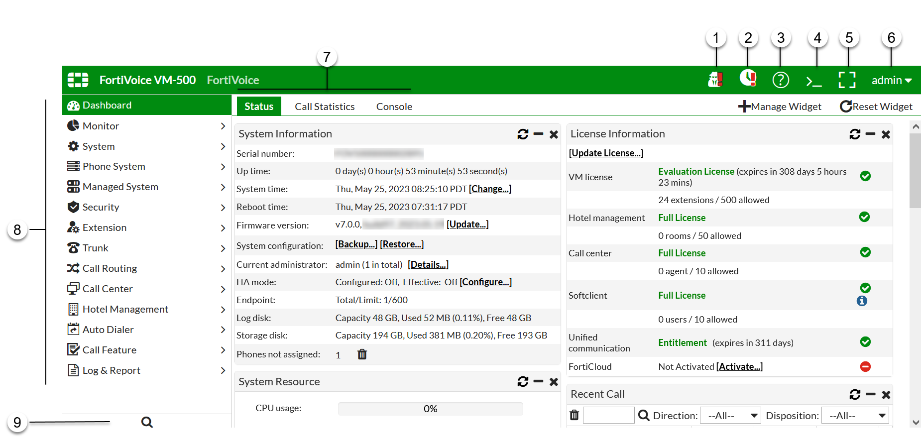 Navigating the FortiVoice GUI | FortiVoice 7.0.3 | Fortinet Document ...