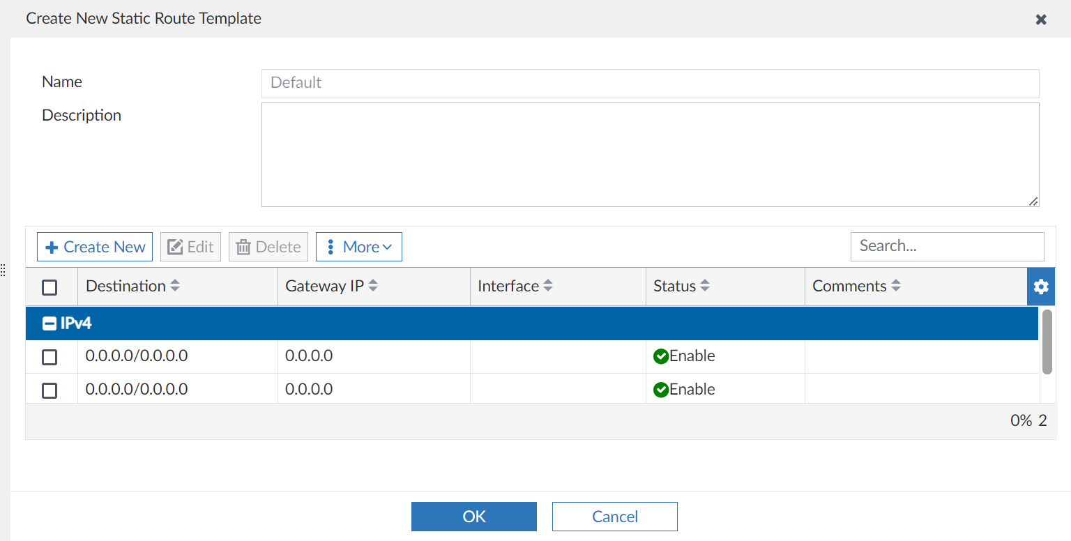 Configuring a static route template | FortiManager 7.4.0 | Fortinet ...