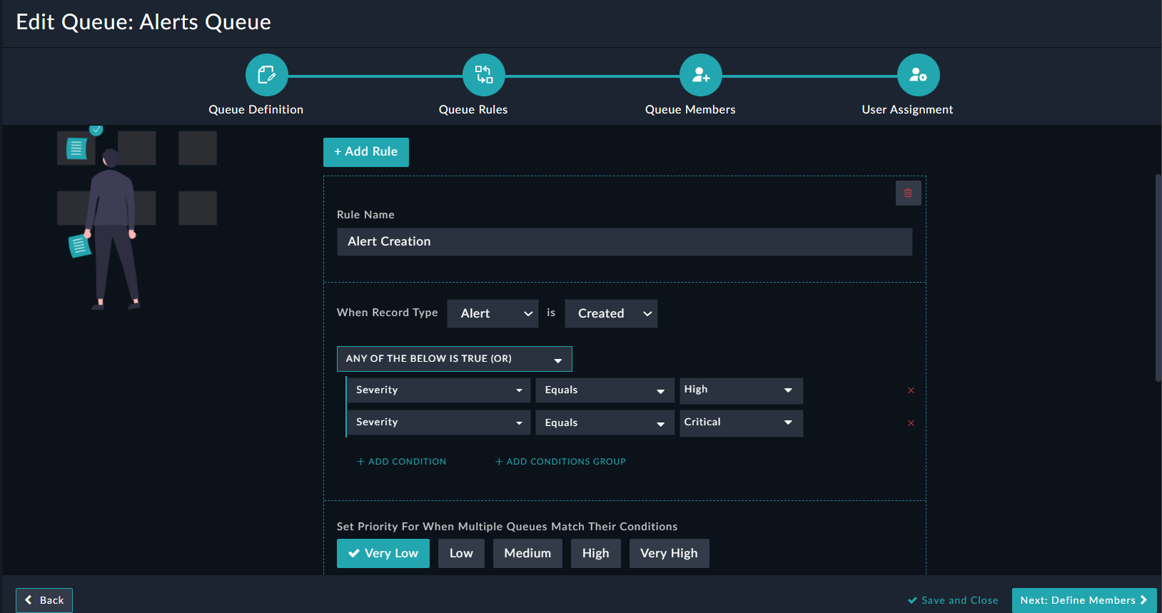 Adding criteria for the default rule