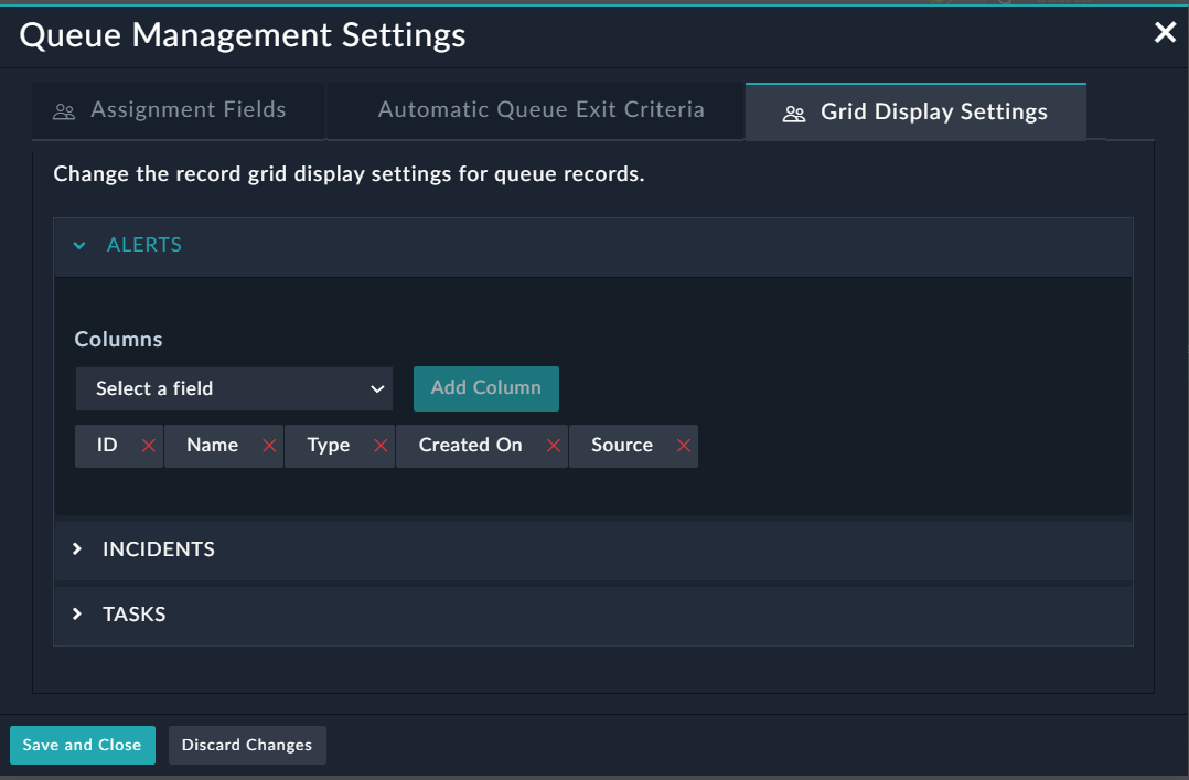 Queue Management Settings: Card Display Settings