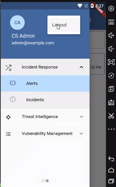 FortiSOAR Mobile App - Navigation Pane