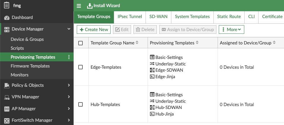 Template Groups | FortiGate / FortiOS 7.4.0 | Fortinet Document Library