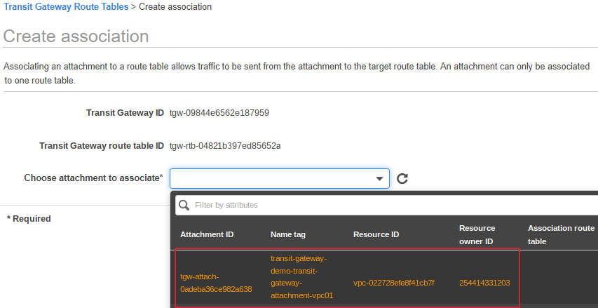 Select created attachment