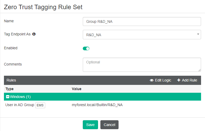 ZTNA AD group lookup rule improvement FortiClient 7.2.0