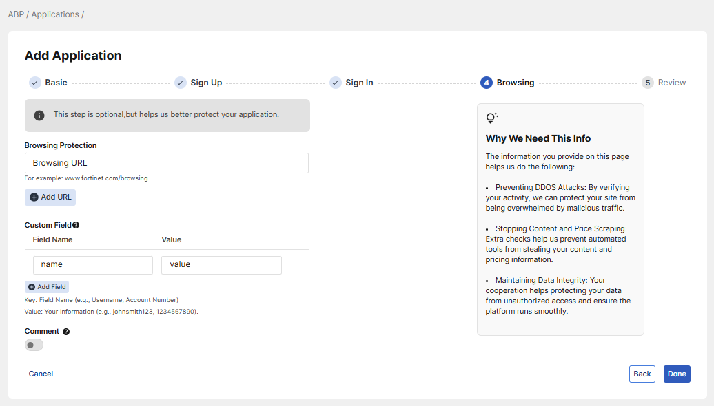 Creating an ABP Application | FortiAppSec Cloud 24.4.0 | Fortinet ...